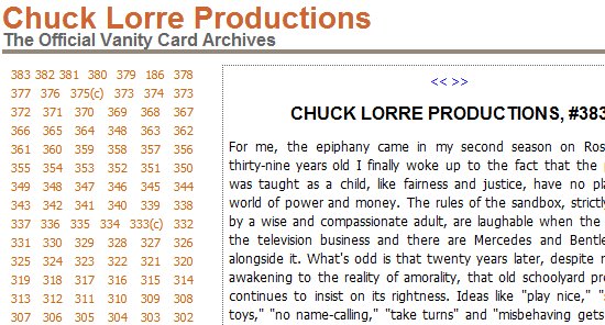 ChuckLorre.com Screenshot